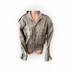 VTG Philippe Monet Men's Leather Bomber Jacket Size 36 Small